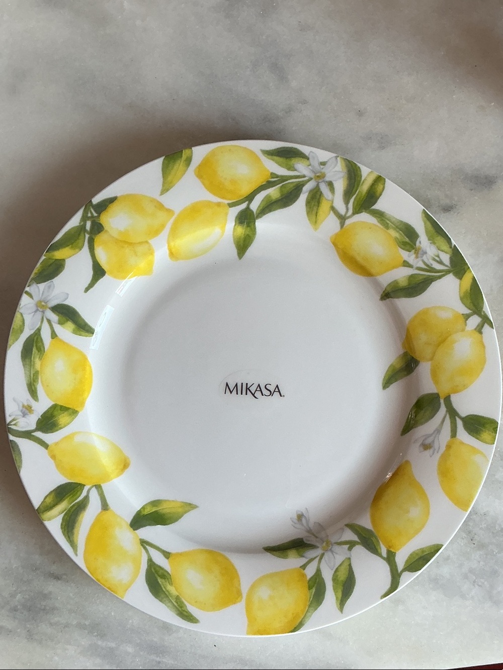 Mikasa Lemon & Leaf Rim Dinner Plate in Yellow and Green